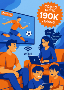 Bảng giá cước lắp đặt Combo Internet và Truyền hình FPT tại Miền Nam - Tặng Modem WiFi 6