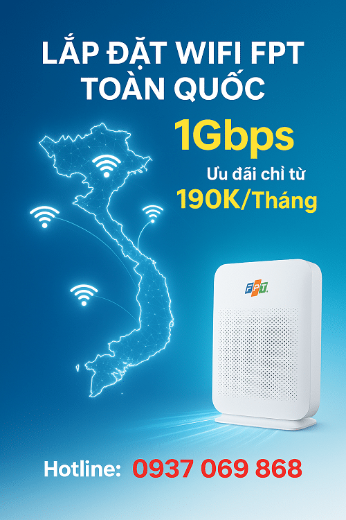 Lap dat wifi FPT toc do cao toan quoc voi modem WiFi 6 mien phi