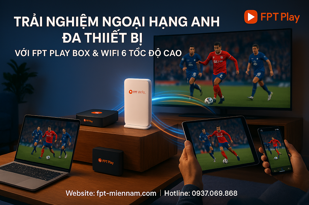 Trai nghiem xem Ngoai hang Anh tren tivi va dien thoai qua FPT Play Box