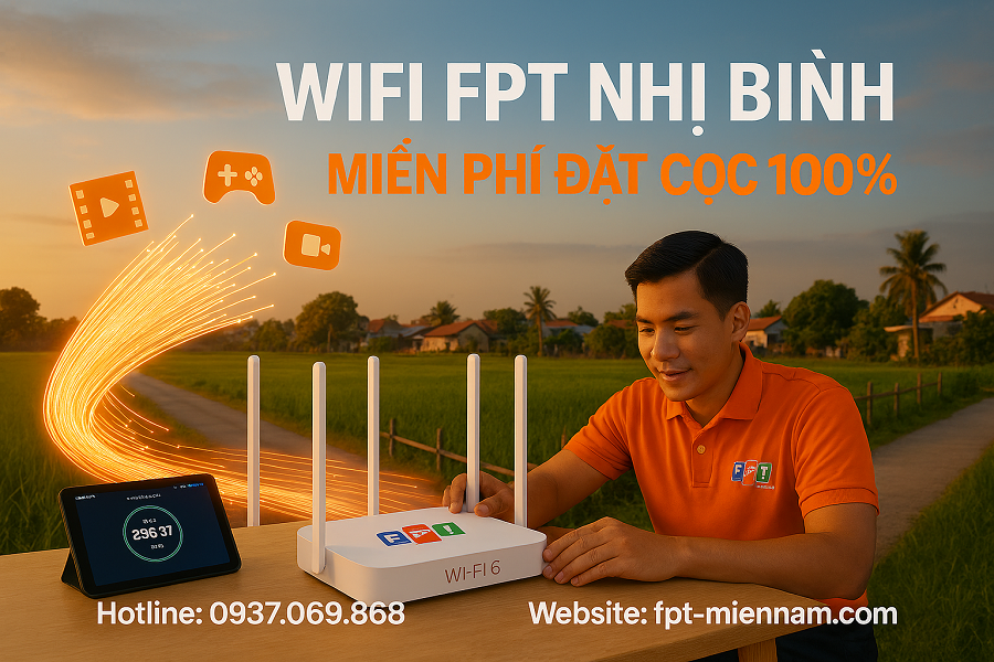 Đăng Ký Wi-Fi FPT Nhị Bình – Tốc Độ Vượt Trội, Ưu Đãi Hấp Dẫn