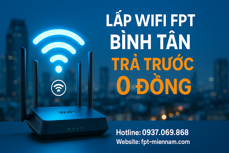 Lắp WiFi FPT Bình Tân: Ưu Đãi 0đ Trả Trước - Không Cần Đặt Cọc