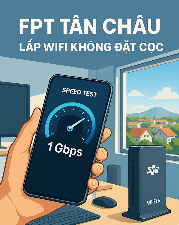 Lắp WiFi FPT Tân Châu Tây Ninh: Miễn Phí Đặt Cọc – Ưu Đãi Wi-Fi 6