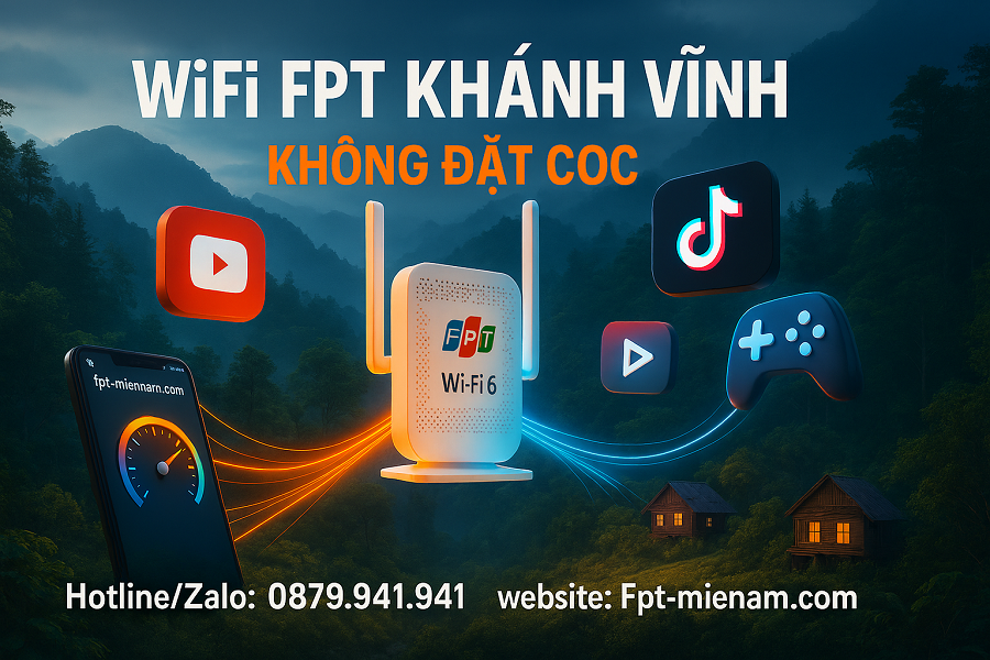 Lắp Wi-Fi FPT Khánh Vĩnh: Giá Rẻ – Không Cọc – Thủ Tục Nhanh Gọn
