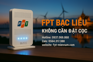 Lắp WiFi FPT Bạc Liêu: Ưu Đãi "3 Không" - Không Trả Trước, Không Đặt Cọc