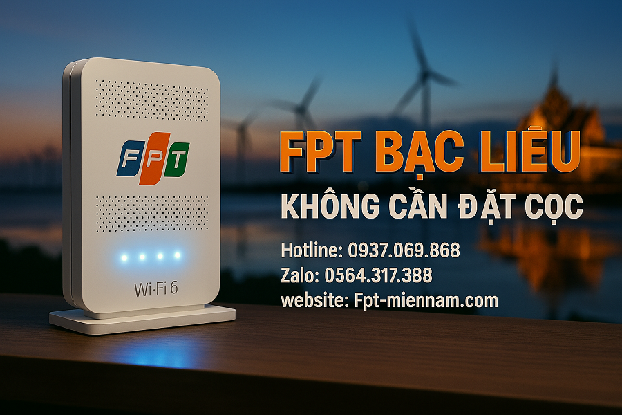Lắp WiFi FPT Bạc Liêu: Ưu Đãi "3 Không" - Không Trả Trước, Không Đặt Cọc