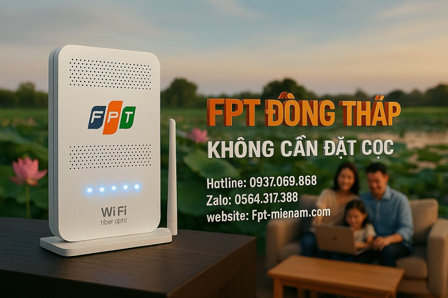 Lắp WiFi FPT Đồng Tháp: Ưu Đãi "3 Không" Cực Khủng