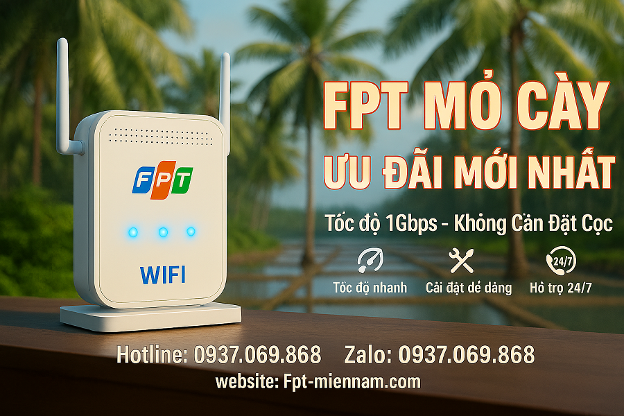 Lắp WiFi FPT Huyện Mỏ Cày – Tốc Độ Vượt Trội, Ưu Đãi Mới Nhất