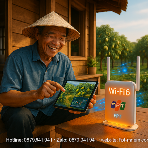Wi Fi FPT Huyện Cao Lãnh cho nông dân: Đưa công nghệ về vườn xoài