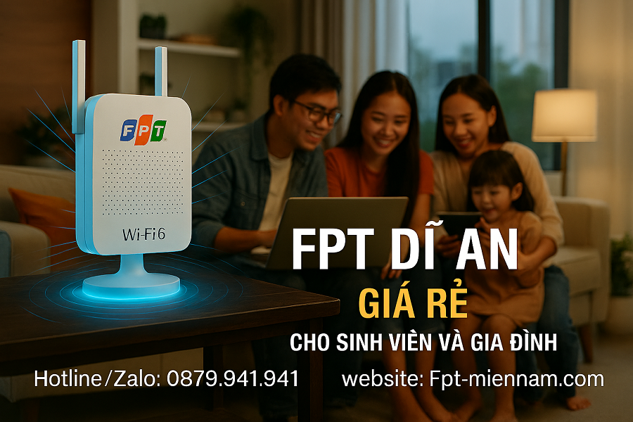 Wifi FPT Dĩ An – Gói Cước Sinh Viên & Gia Đình Siêu Tiết Kiệm