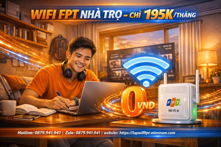 lắp wifi FPT Trà Ôn cho nhà trọ: Tốc độ cao, Chi phí thấp