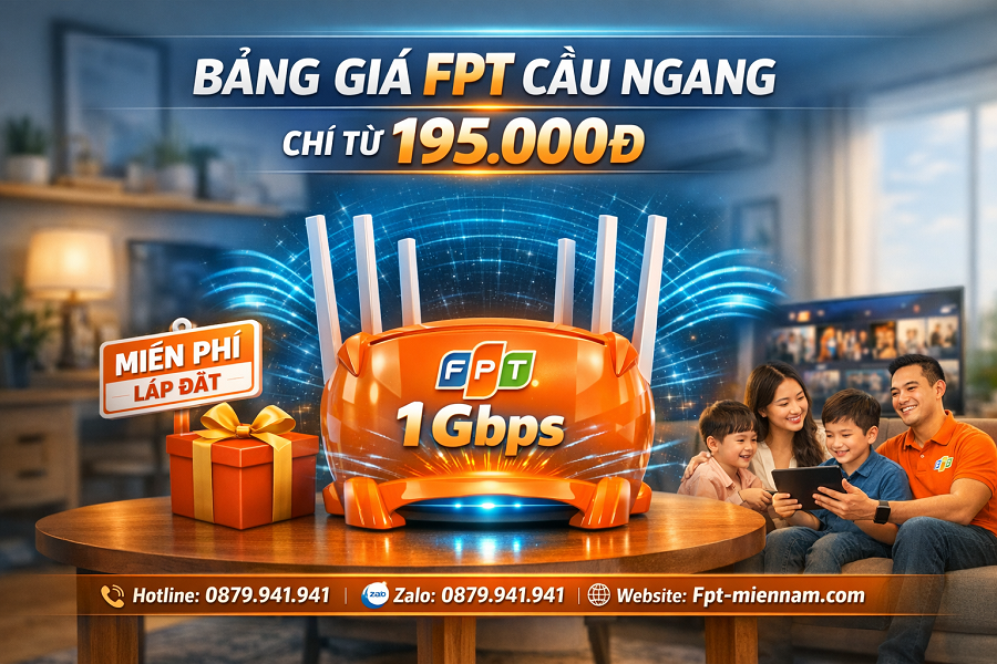 Bảng giá internet FPT Cầu Ngang chi tiết từng gói cước mới nhất