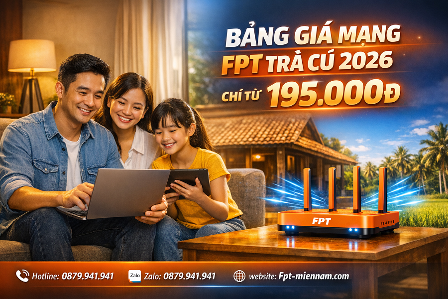 Bảng giá mạng FPT Trà Cú mới nhất hiện nay: Lắp đặt siêu tốc