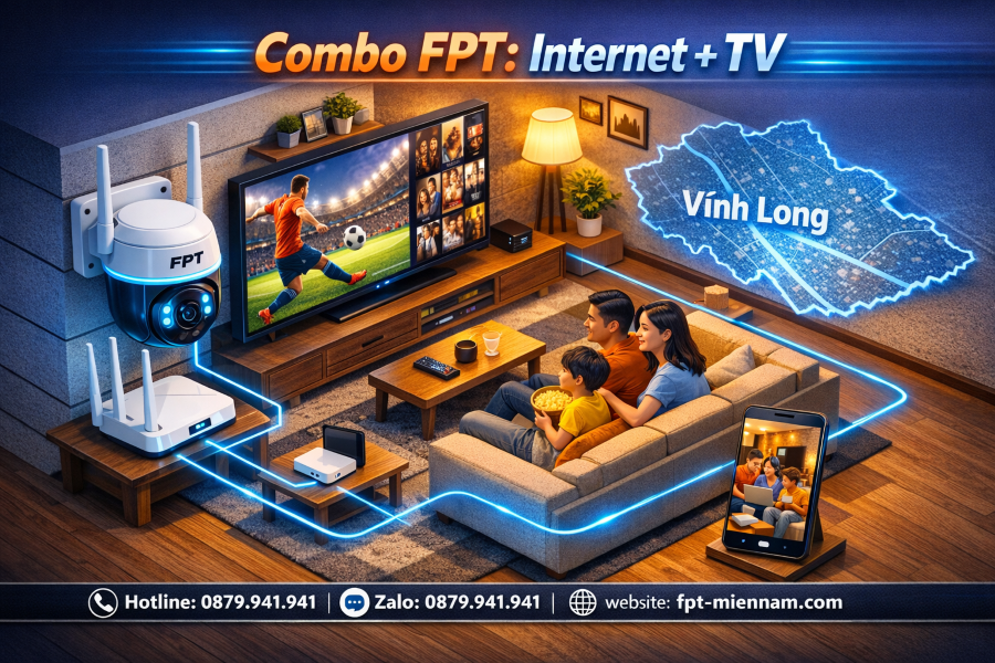 Combo Internet + Truyền hình FPT Vũng Liêm: Giải trí trọn gói cho gia đình