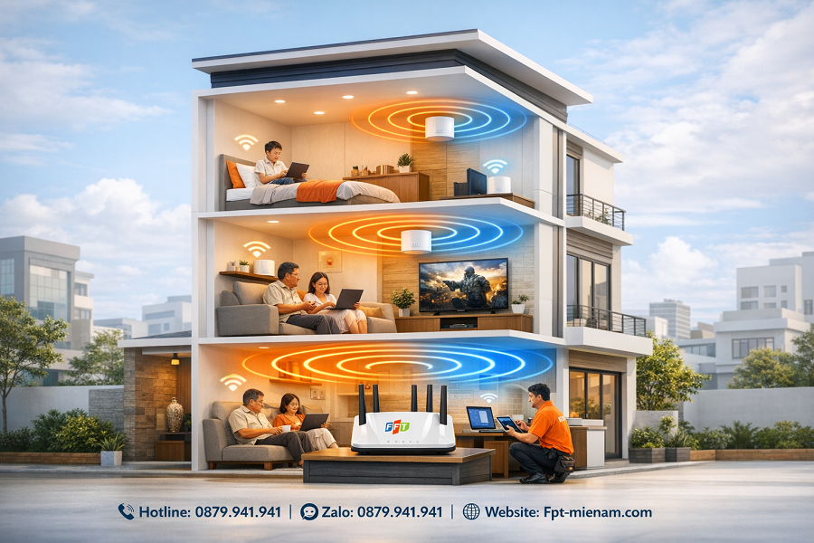 Giải pháp lắp Wifi FPT Long Khánh cho nhà nhiều tầng tối ưu nhất