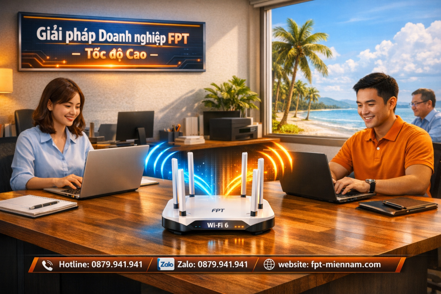 Giải pháp Wifi FPT Bình Đại tối ưu cho doanh nghiệp nhỏ và hộ kinh doanh
