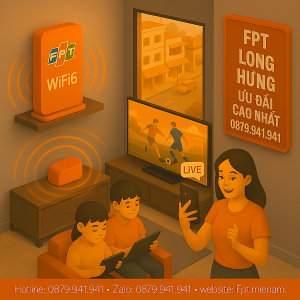 Gói FPT Phường Long Hưng – Ưu đãi cao nhất, Wi-Fi 6 siêu tốc