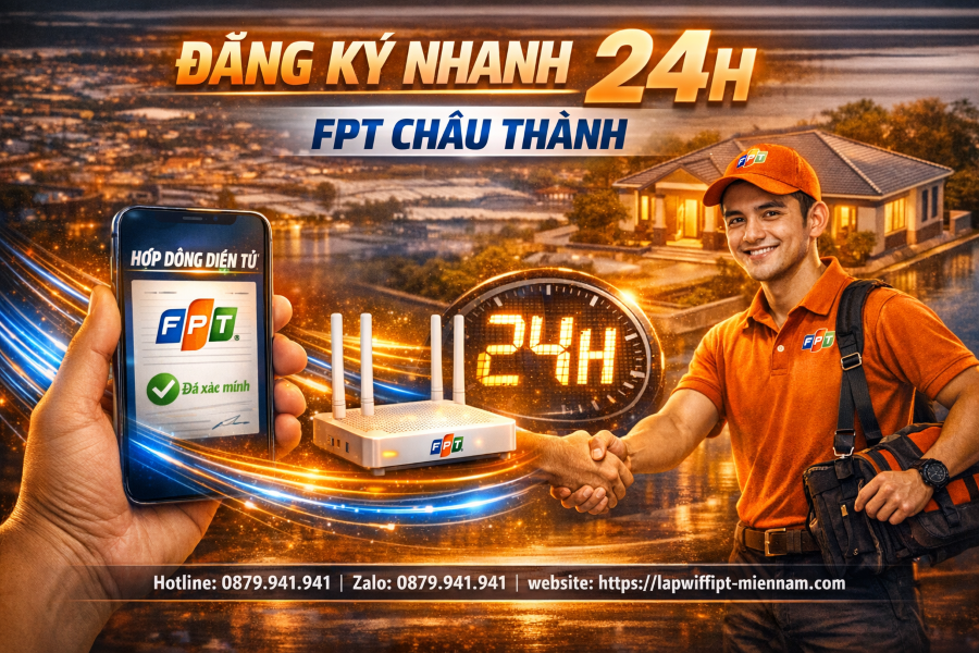 Hướng dẫn đăng ký FPT Châu Thành nhanh trong 24h có mạng dùng ngay