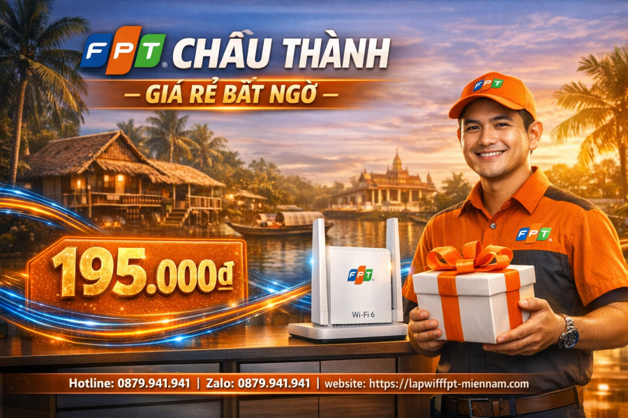 Lắp internet FPT Châu Thành Trà Vinh giá rẻ bất ngờ – Ưu đãi cực khủng