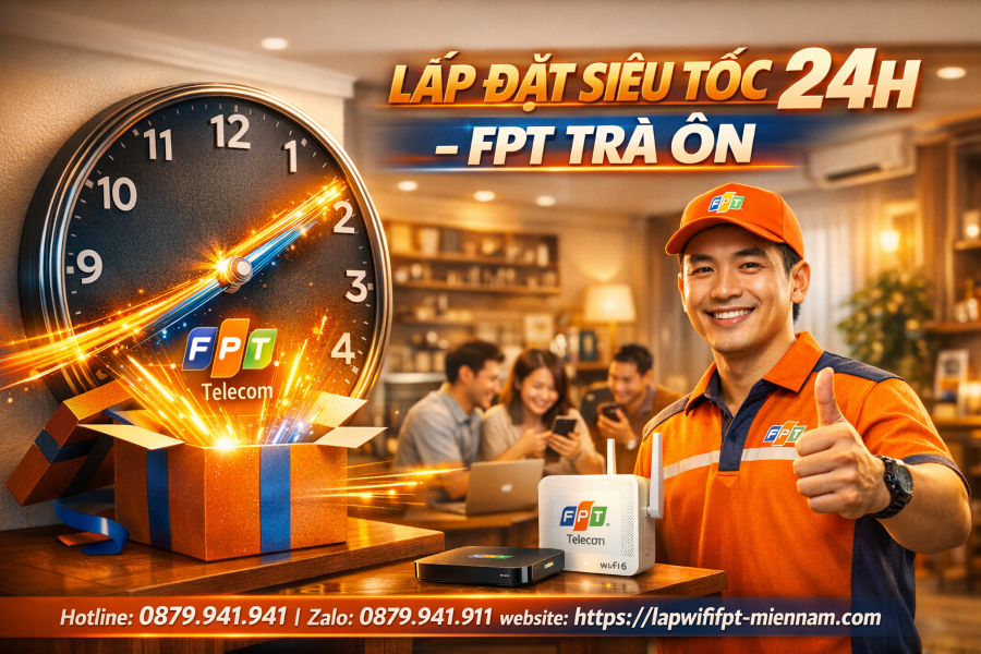 Lắp wifi FPT Trà Ôn bao lâu có mạng? Cam kết triển khai siêu tốc
