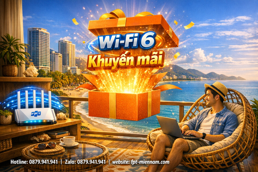 Ưu đãi mới nhất khi đăng ký wifi FPT Nha Trang – Cơ hội sở hữu Wi-Fi 6 miễn phí