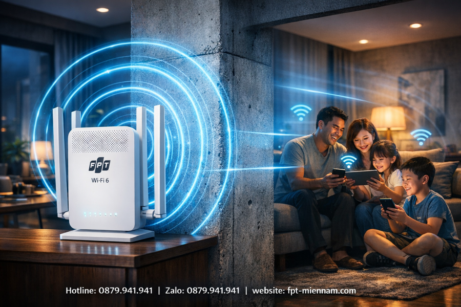 Wifi FPT Nhơn Trạch xuyên tường tốt không? Giải pháp cho nhà phố và phòng trọ