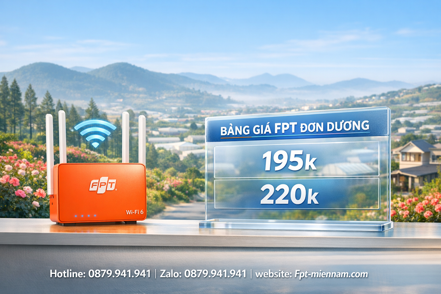 Bảng giá cước FPT Đơn Dương mới nhất