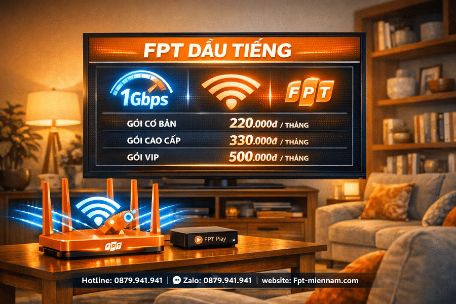Bảng giá internet FPT Dầu Tiếng cập nhật mới nhất: Siêu tốc & Tiết kiệm
