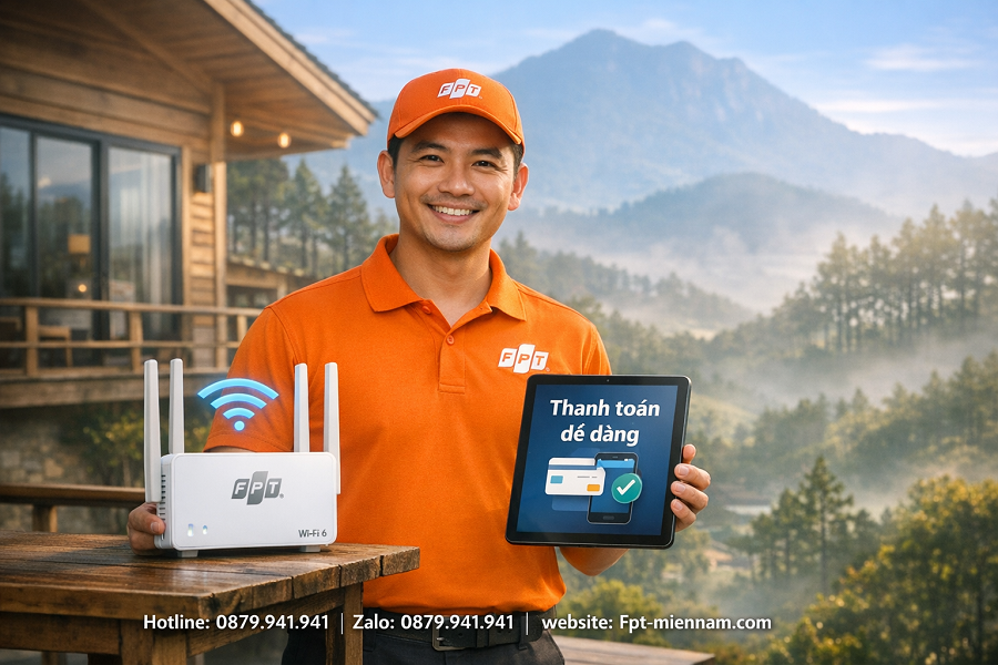 Cáp quang FPT thị trấn Lạc Dương: Hỗ trợ trả góp phí thiết bị, kết nối dễ dàng