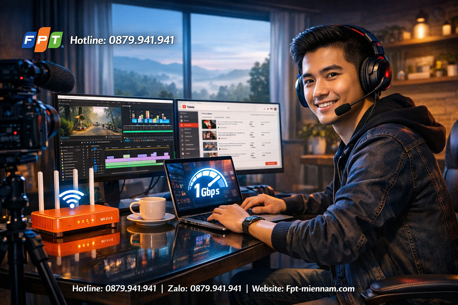 Cáp quang FPT thị trấn Nam Ban: Tốc độ cao cho người làm YouTube