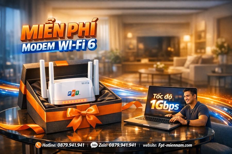 Đăng Ký Mạng FPT Quy Nhơn Tây Miễn Phí Modem Wi-Fi 6: Ưu Đãi Lớn