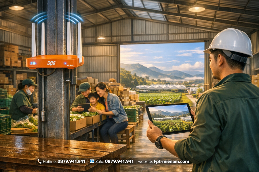 FPT Đơn Dương: Giải pháp Wi-Fi chịu tải cực mạnh cho nhà vườn và kho bãi