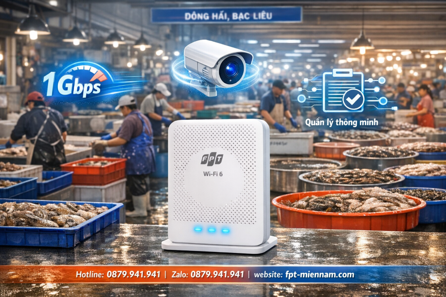 FPT Đông Hải: Giải pháp Wifi công suất lớn cho vựa hải sản
