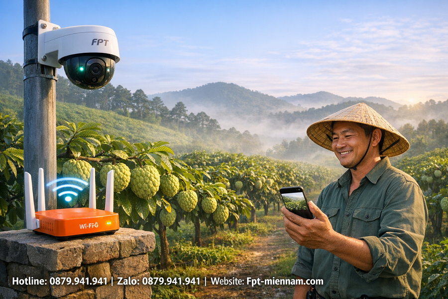 Giải pháp lắp Camera FPT cho trang trại sầu riêng tại Bảo Lâm: An tâm canh tác
