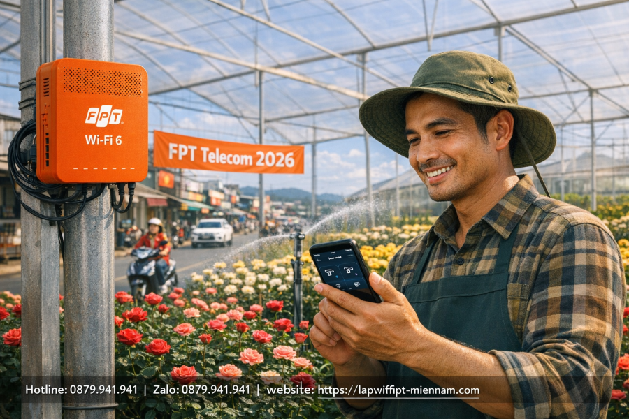 Gói cước Internet FPT cho hộ nông dân trồng hoa tại Đức Trọng