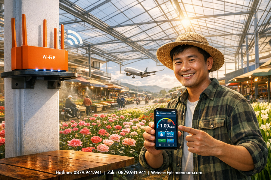 Gói cước Internet FPT cho hộ nông dân trồng hoa tại Đức Trọng: Nâng tầm nông nghiệp số