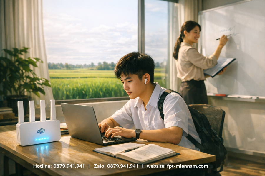 Gói cước Wifi FPT cho giáo viên, học sinh tại Hồng Dân: Học tập không giới hạn