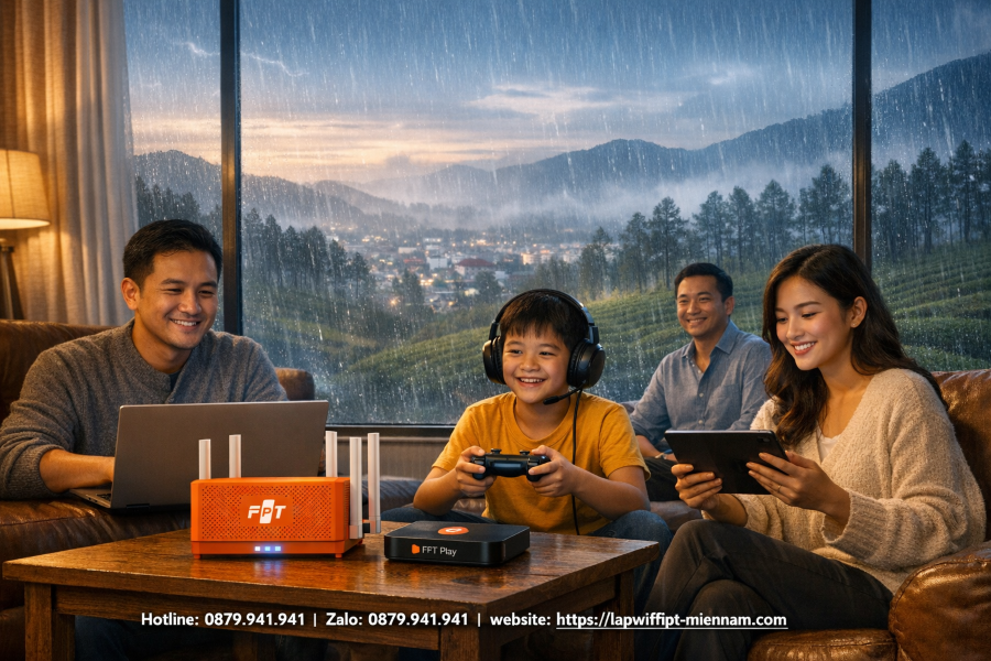 Internet FPT Bảo Lộc: Tốc độ ổn định, không lo đứt cáp do thời tiết
