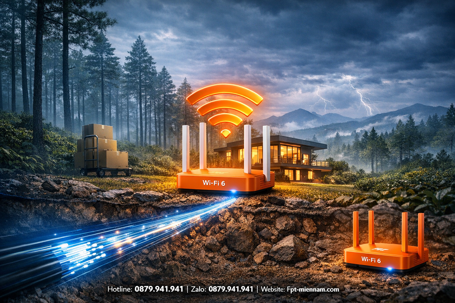 Internet FPT Bảo Lộc: Tốc độ ổn định, không lo đứt cáp