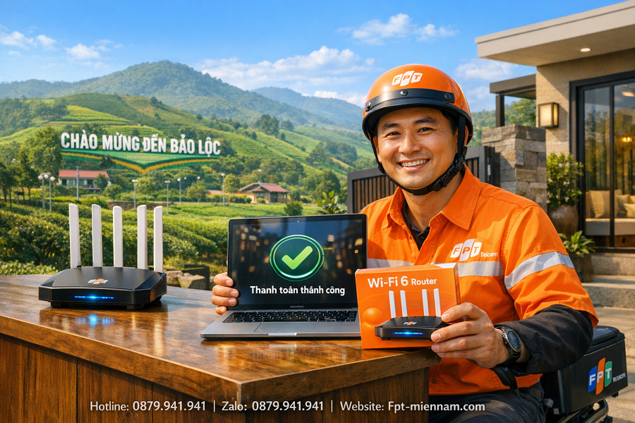 Lắp đặt mạng FPT phường Lộc Sơn, Bảo Lộc: Phục vụ thần tốc, ưu đãi cực sốc