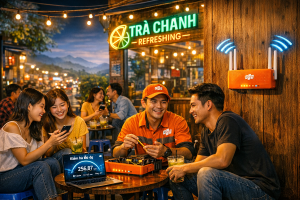 Lắp đặt Wi-Fi FPT cho quán trà chanh, quán ăn tại Lâm Hà: Giữ chân khách hàng bằng mạng cực mạnh