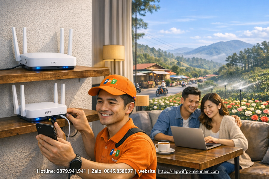 Lắp mạng FPT tại xã Hiệp An, Đức Trọng: Miễn phí modem 2 băng tần