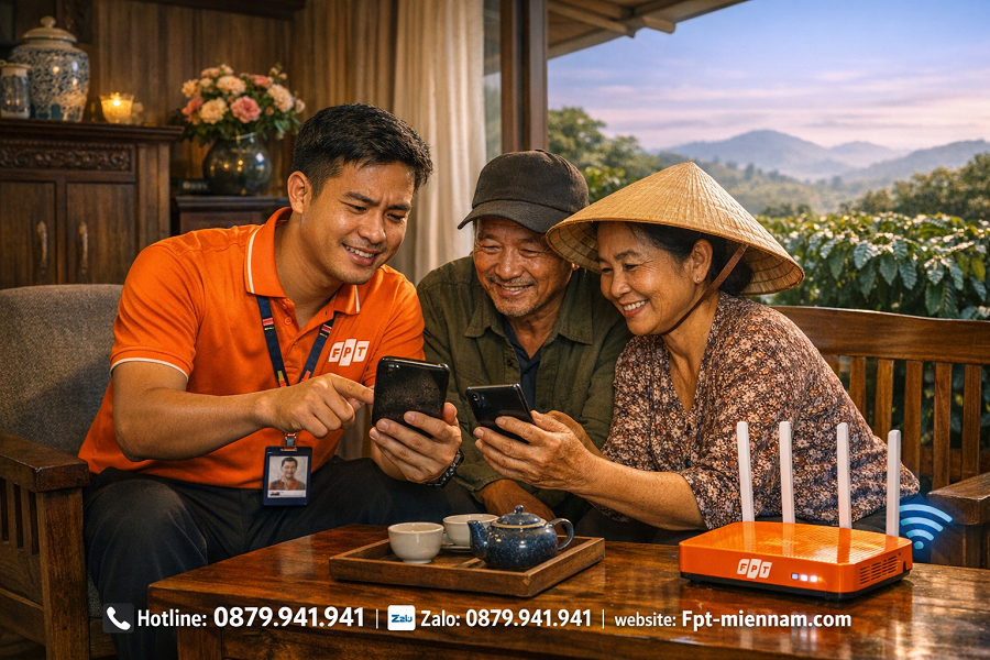 Lắp mạng FPT xã Gung Ré, Di Linh: Thủ tục đơn giản, hỗ trợ tận nhà