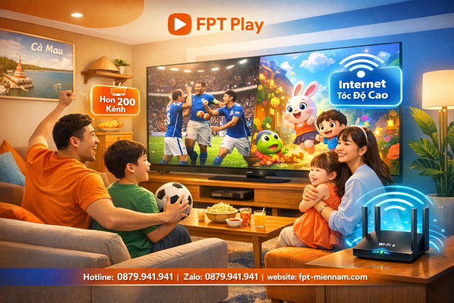 Lắp wifi FPT Phú Tân combo truyền hình: Giải trí "All-in-one" cho gia đình