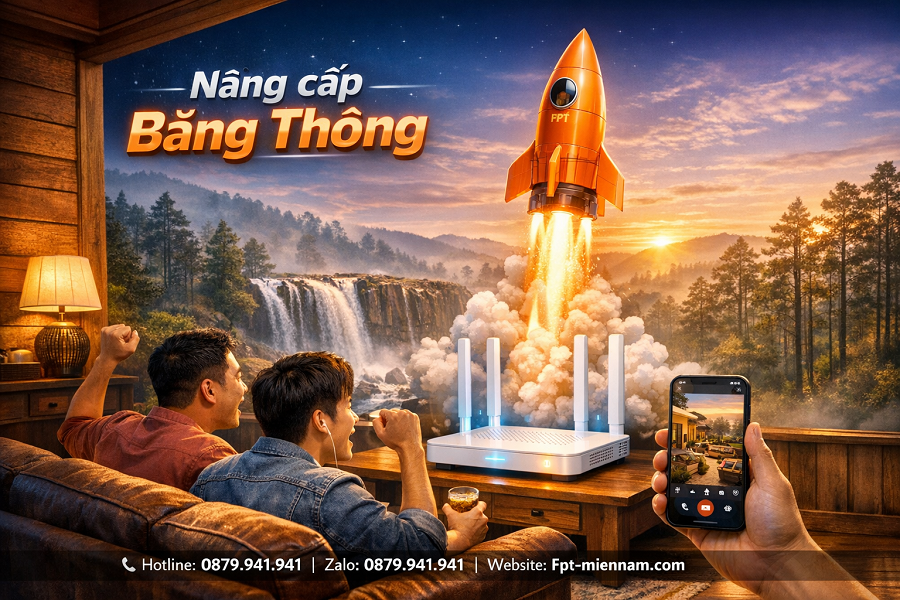Nâng cấp băng thông FPT Đà Lạt: Trải nghiệm tốc độ mới, giá không đổi