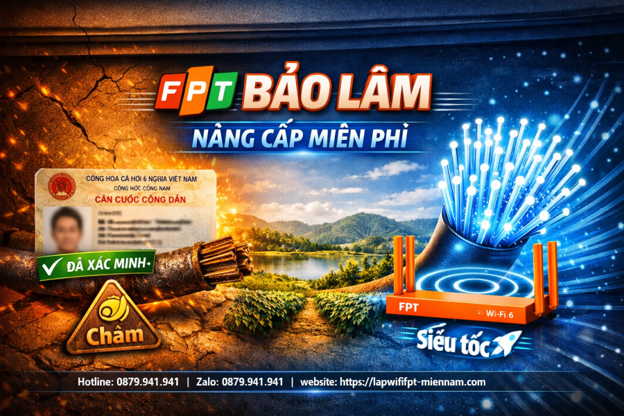 Nâng cấp từ cáp đồng sang cáp quang FPT tại Bảo Lâm miễn phí