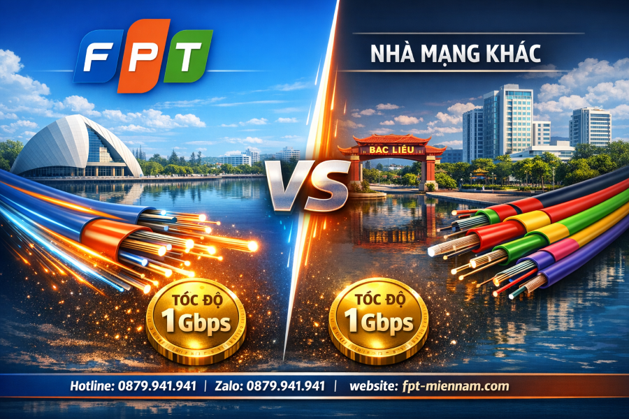 So Sánh Giá Cước FPT Và Các Nhà Mạng Khác Tại TP. Bạc Liêu