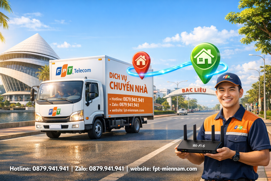 Thủ tục chuyển địa điểm mạng FPT trong nội ô TP. Bạc Liêu từ A-Z