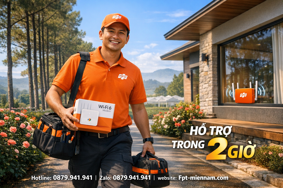 Tổng đài báo hỏng mạng FPT Đơn Dương: Hỗ trợ siêu tốc trong 2h