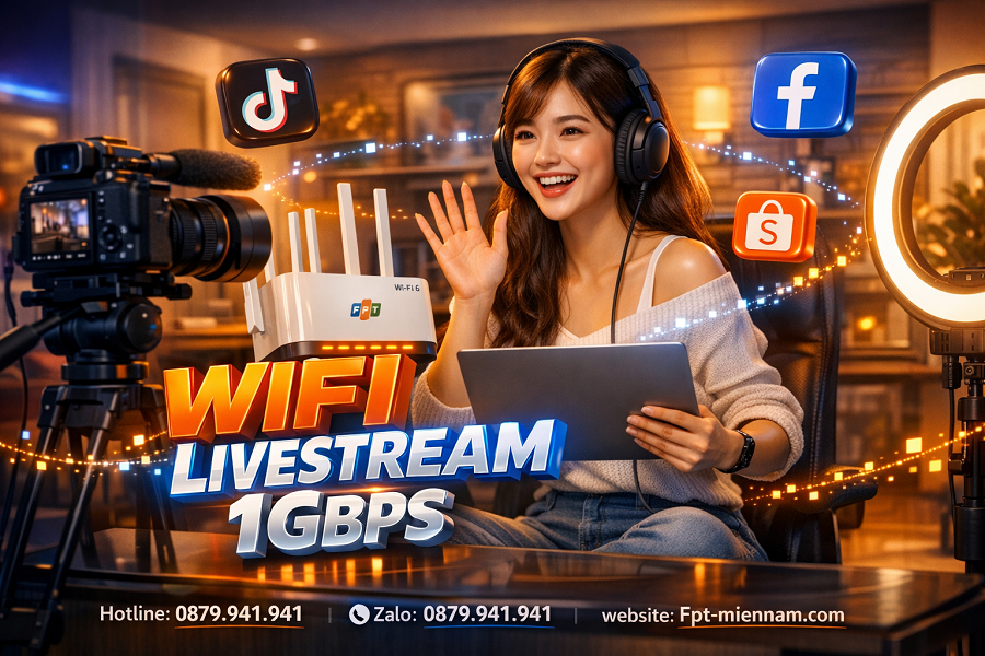 Wifi FPT Quy Nhơn Tây Cho Livestream: Mượt Mà, Không Giật Lag