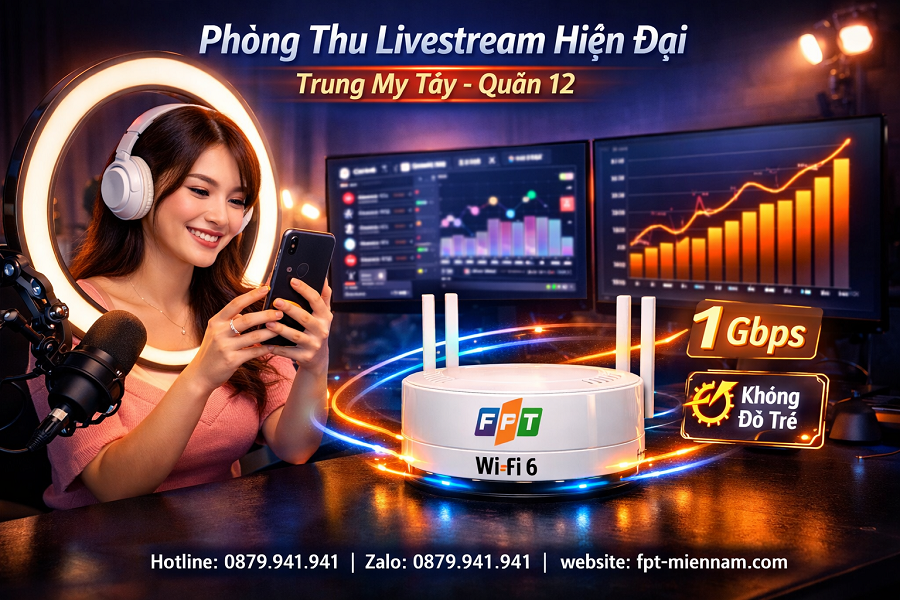 Internet FPT Phường Trung Mỹ Tây Livestream: Mạng Khỏe Mượt Mà, Chốt Đơn Không Nghẽn